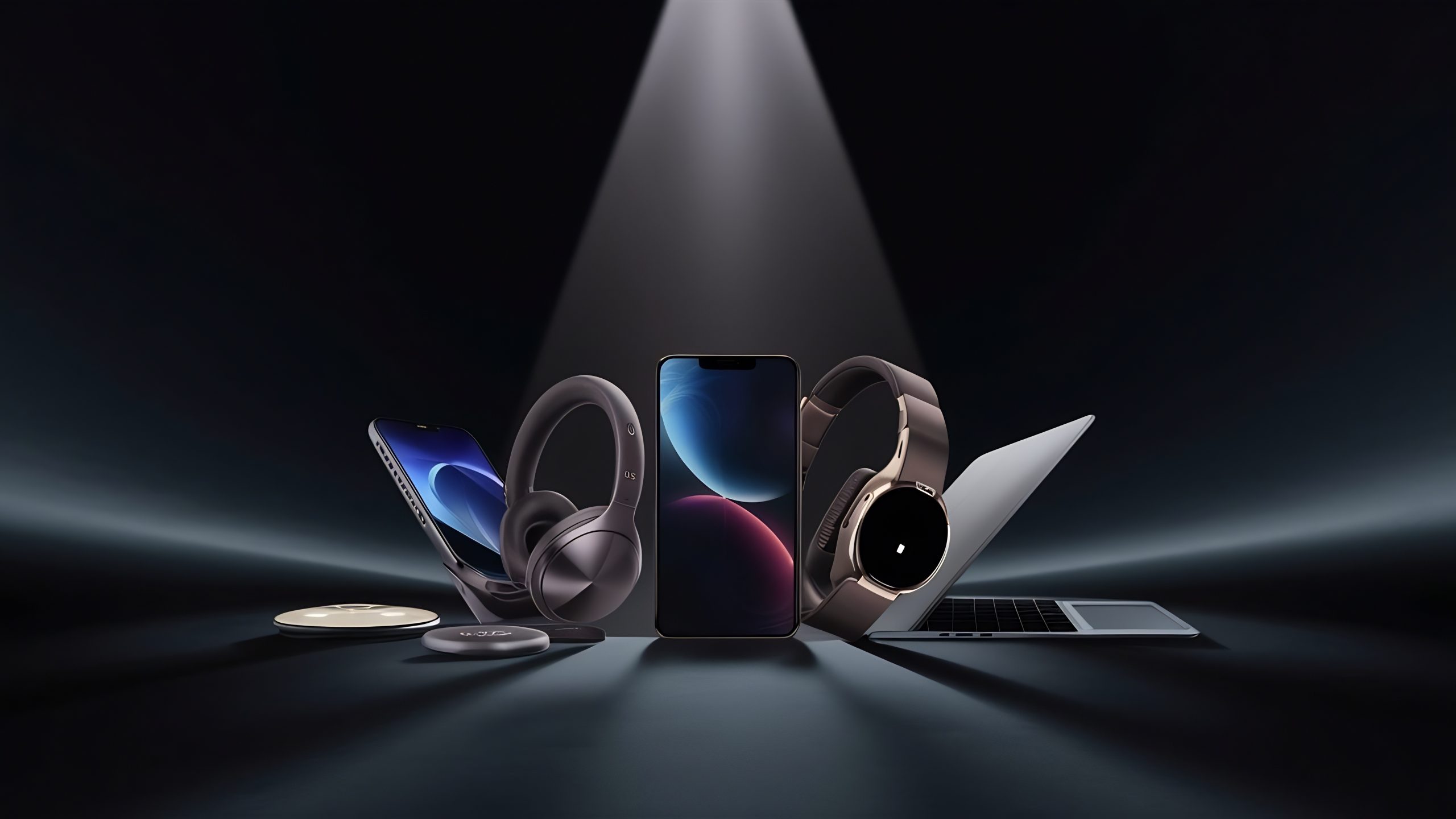 product showcase spotlight black gradient background